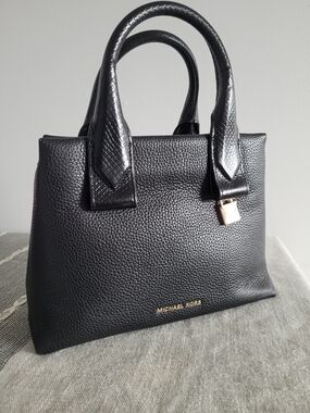 Michael Kors Black Leather Satchel Bag
